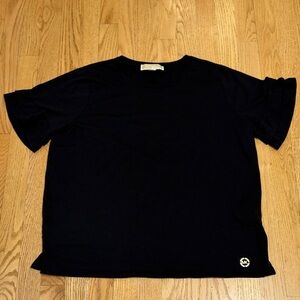 Michael Kors black flutter sleeve shirt size XL